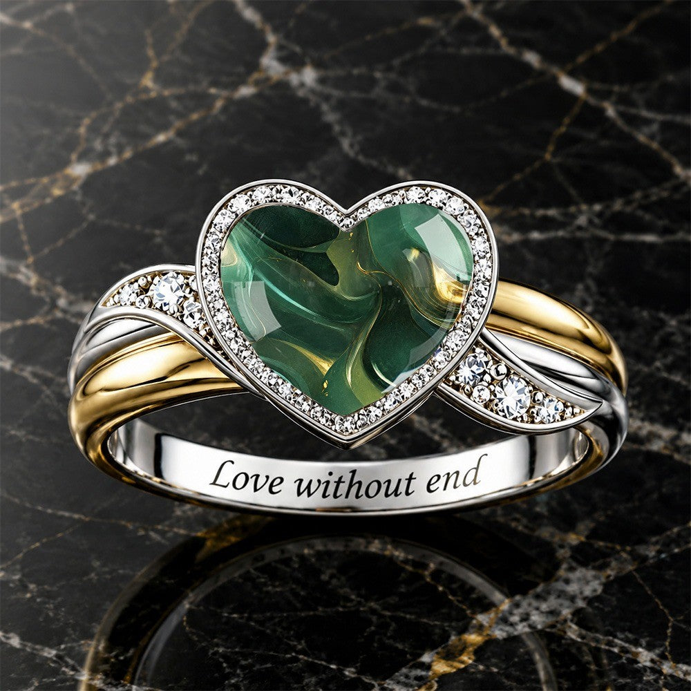 Green Heart Statement Ring