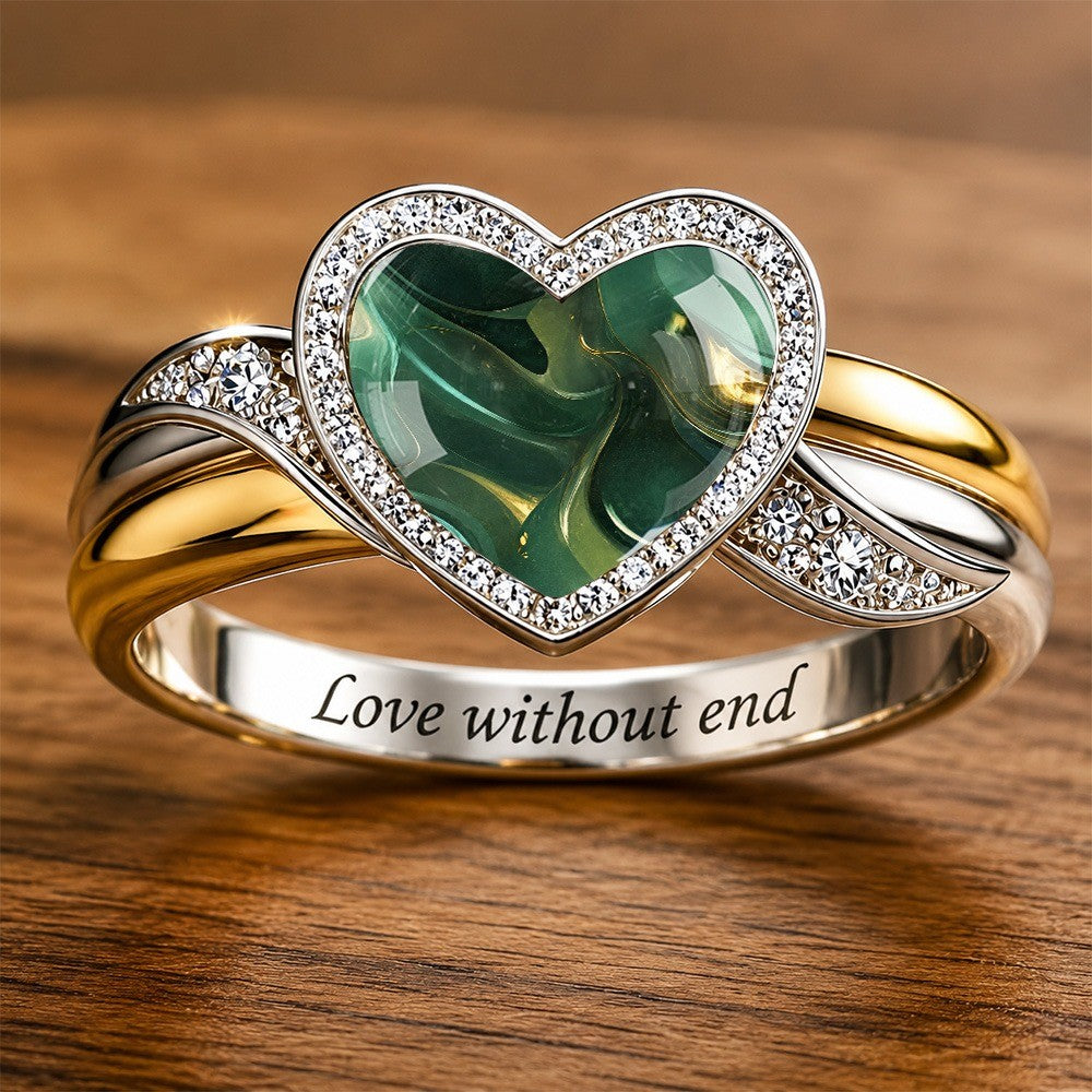 Green Heart Statement Ring
