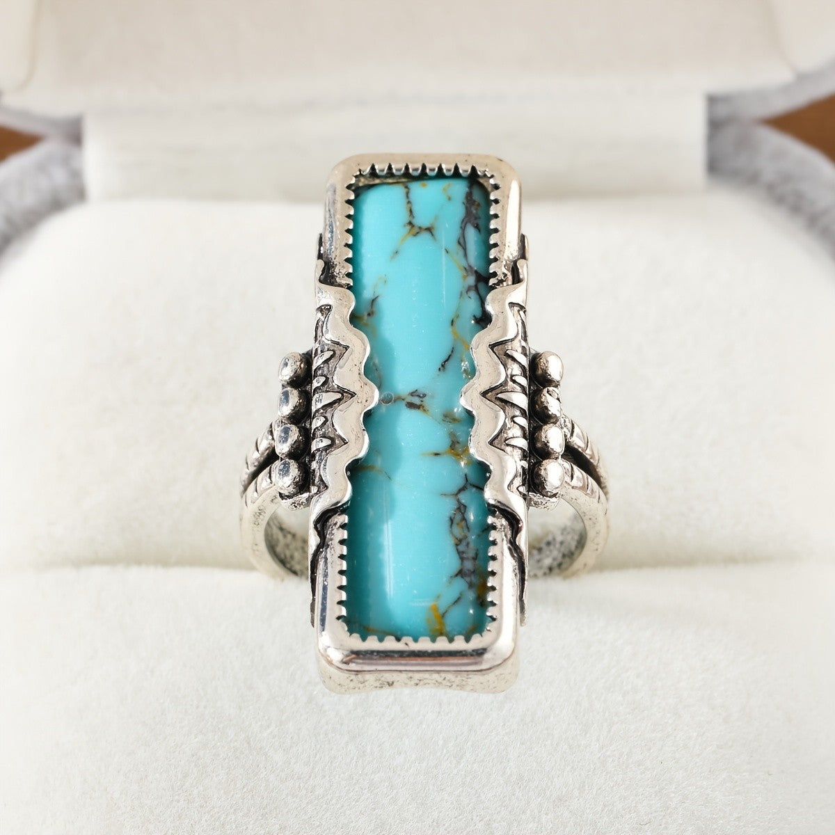 Rectangular Turquoise Statement Ring
