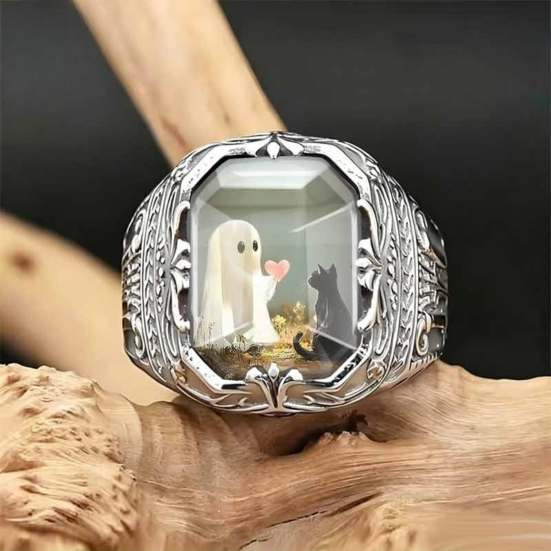 Ghost & Cat Square Ring