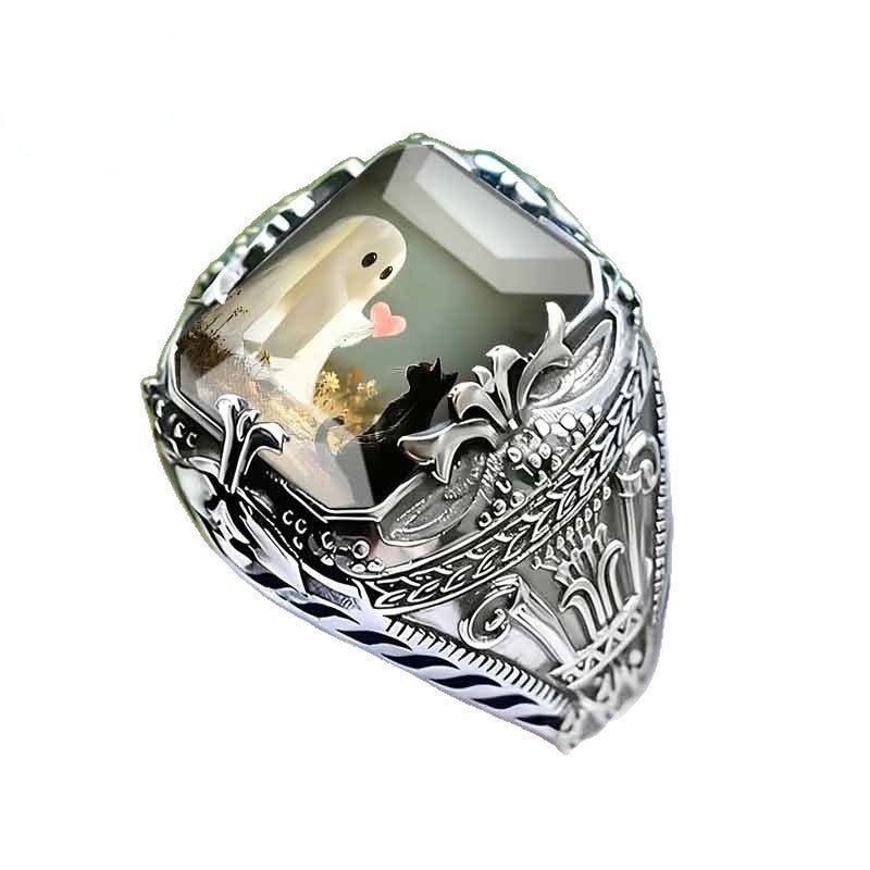 Ghost & Cat Square Ring