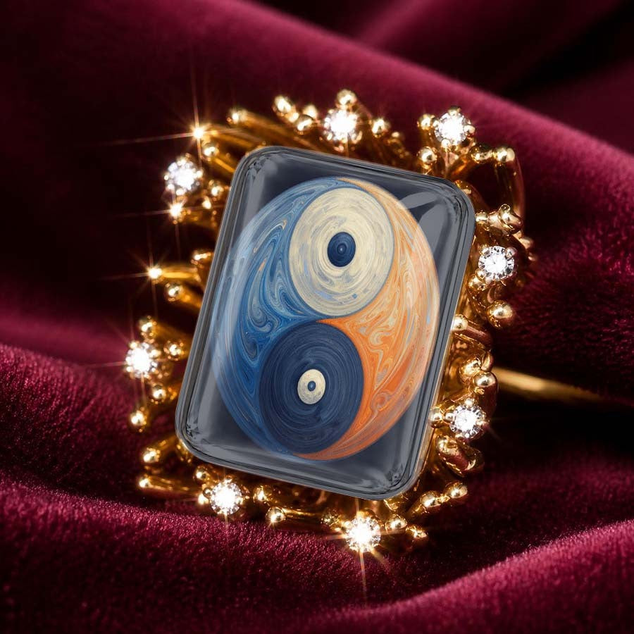 Marbled Yin Yang Ring