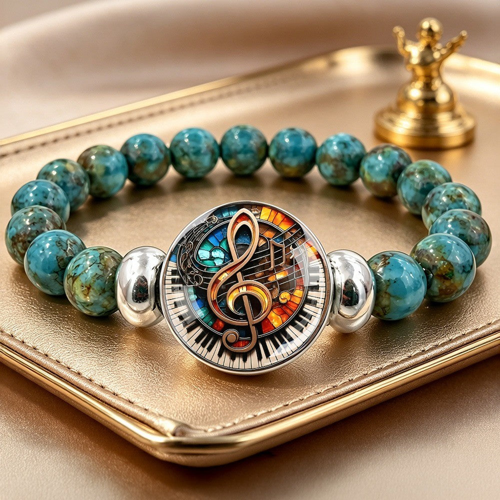 Musical Note Turquoise Bead Bracelet