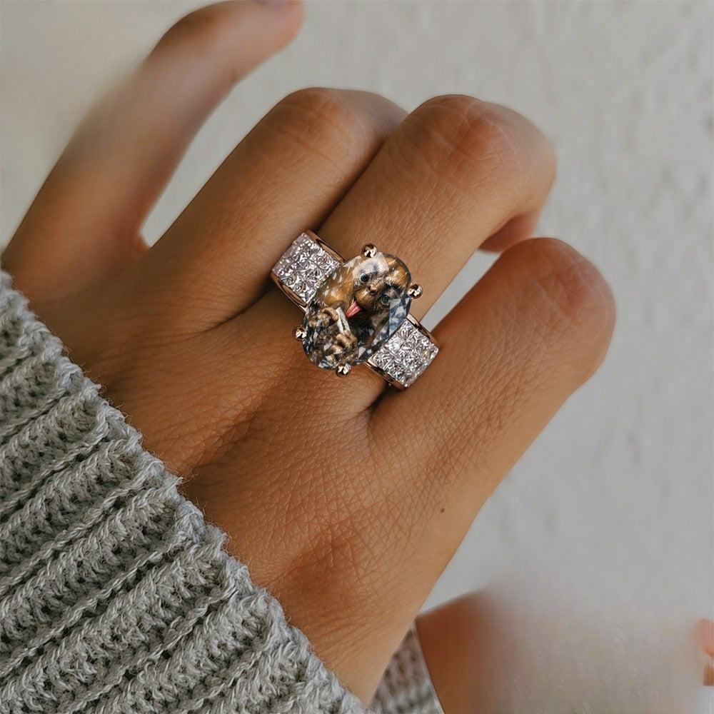 Crystal Face Statement Ring