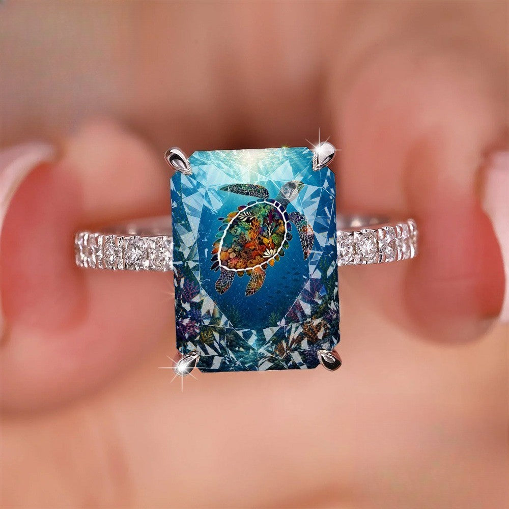 Sea Turtle Square Ring