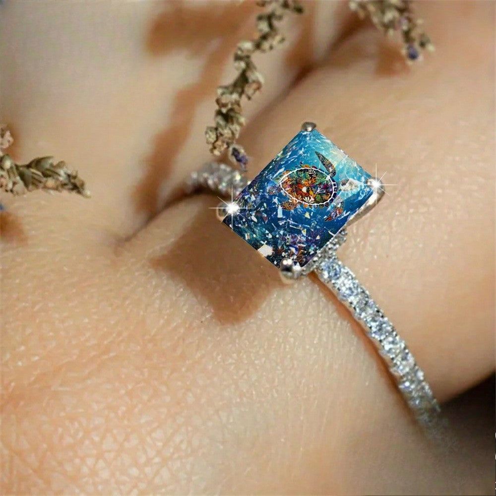 Sea Turtle Square Ring