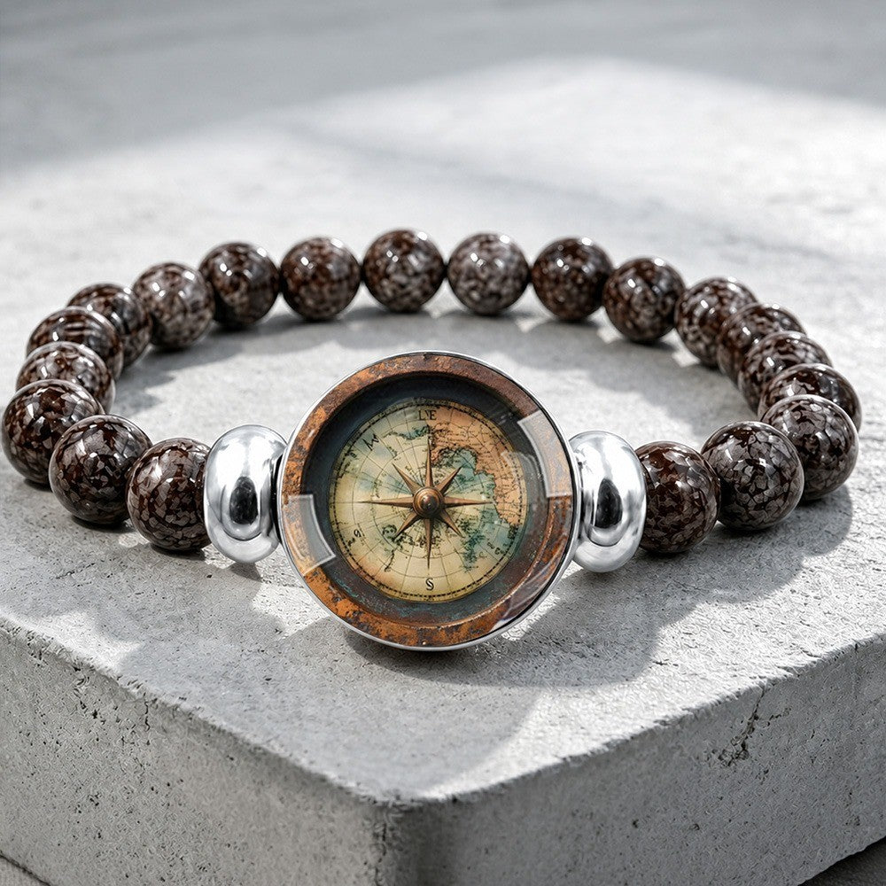 Vintage Compass Bead Bracelet