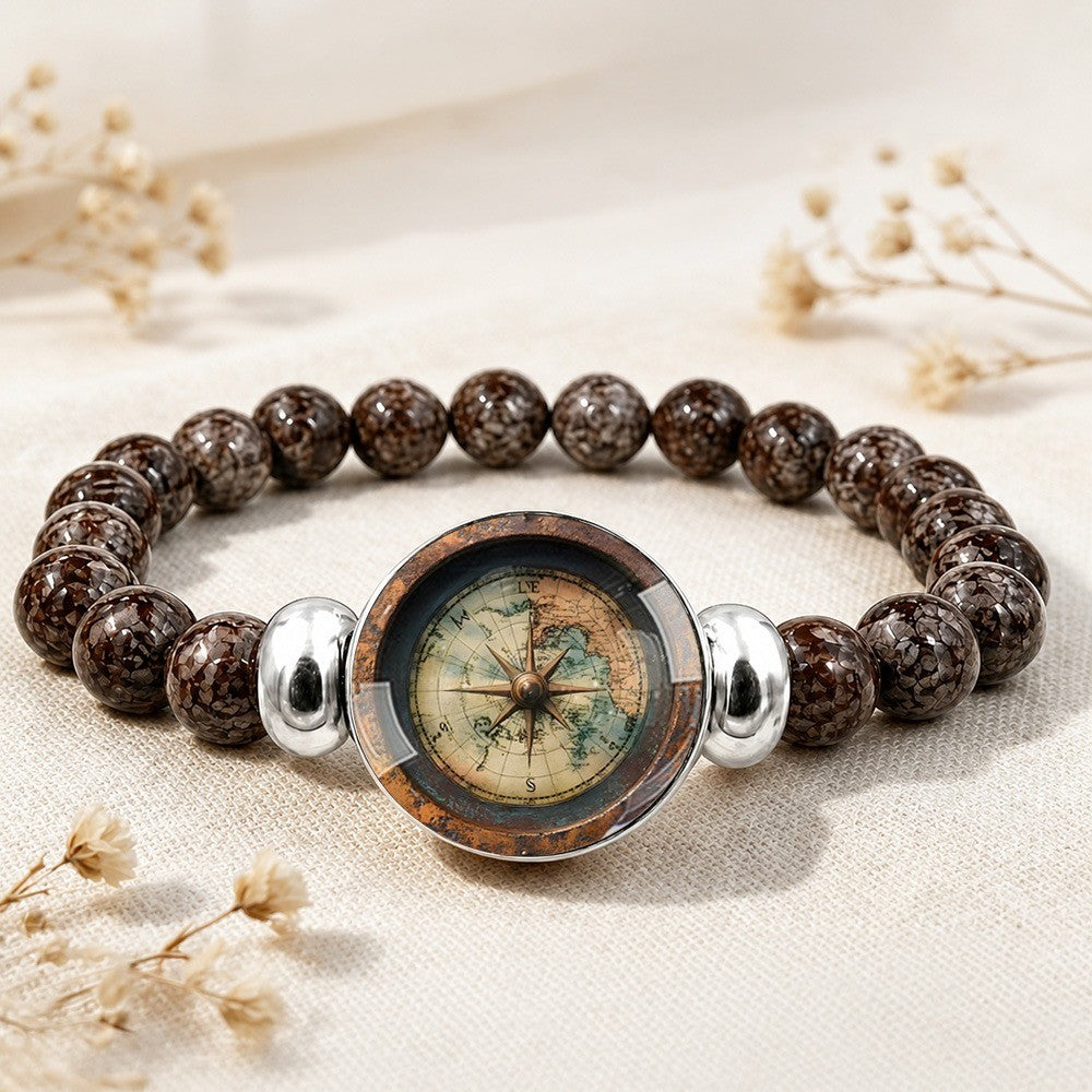 Vintage Compass Bead Bracelet
