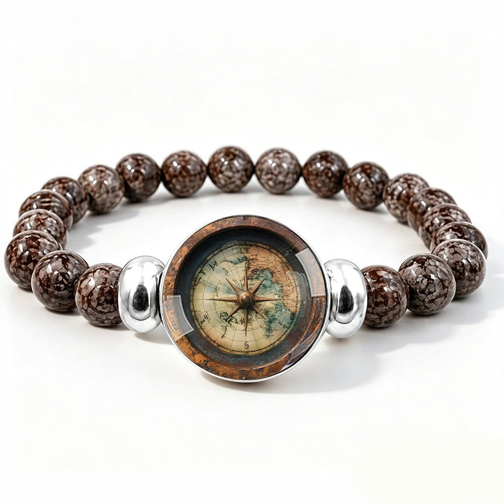 Vintage Compass Bead Bracelet