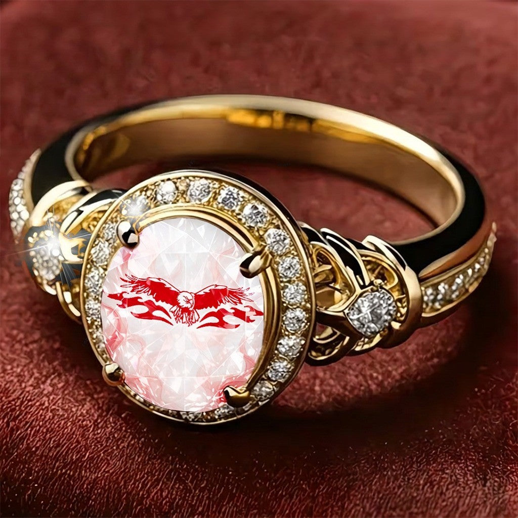 Red Eagle Crystal Ring
