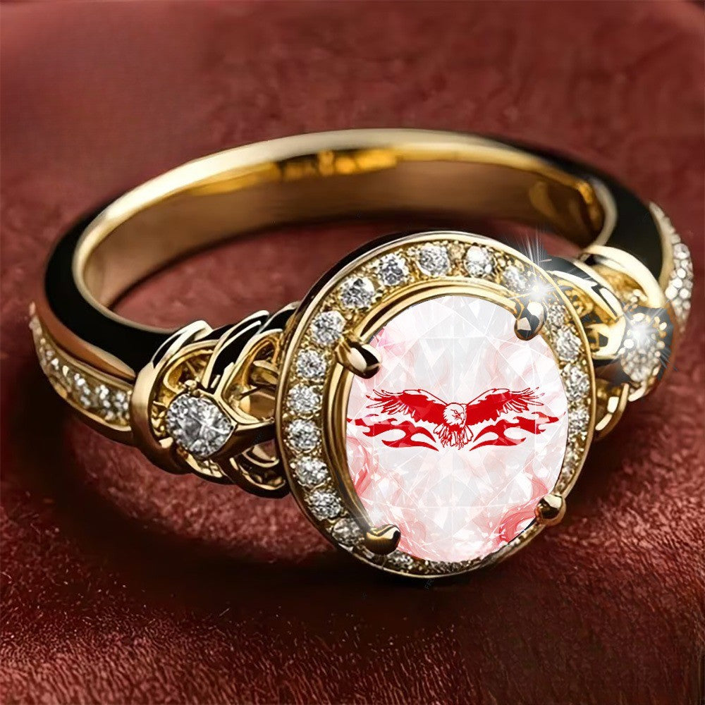 Red Eagle Crystal Ring