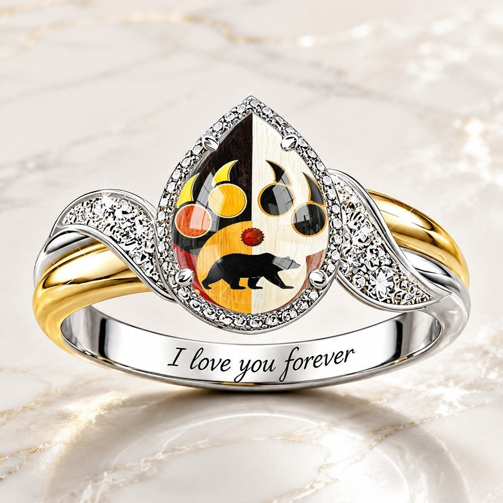 Bear Paw Teardrop Ring