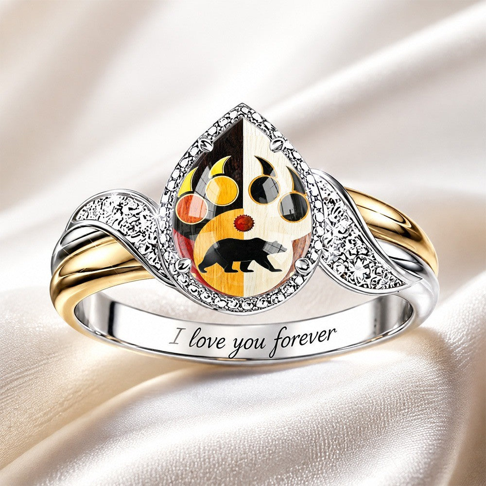 Bear Paw Teardrop Ring