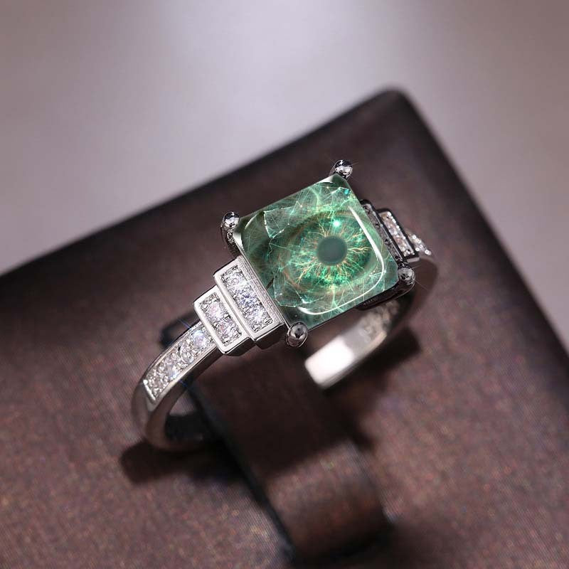 Green Eye Square Ring
