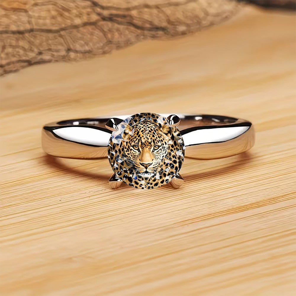 Leopard Print Prong Ring