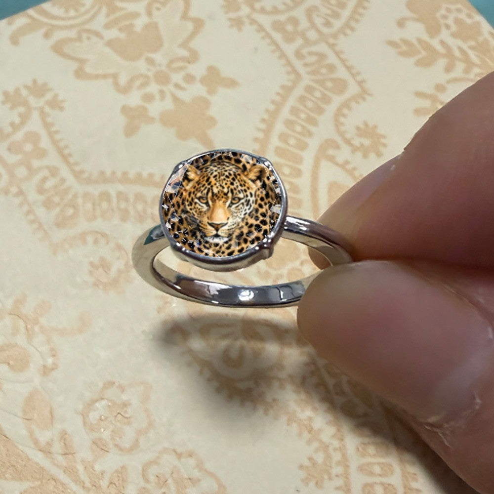 Leopard Print Prong Ring