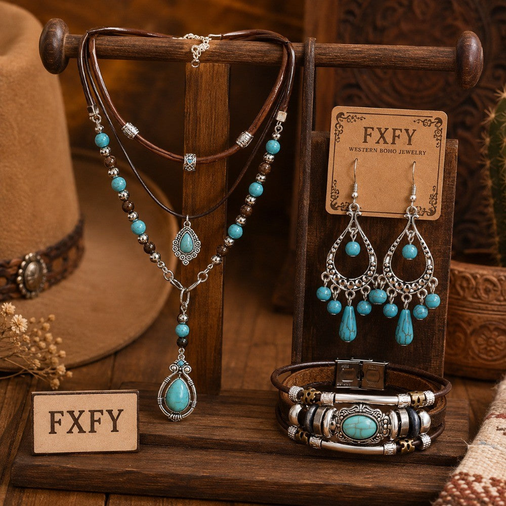 Turquoise Teardrop Jewelry Set