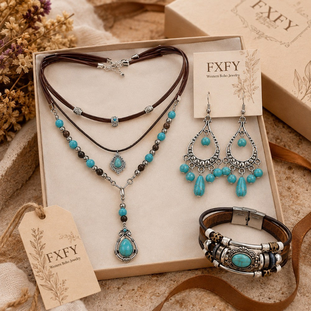 Turquoise Teardrop Jewelry Set
