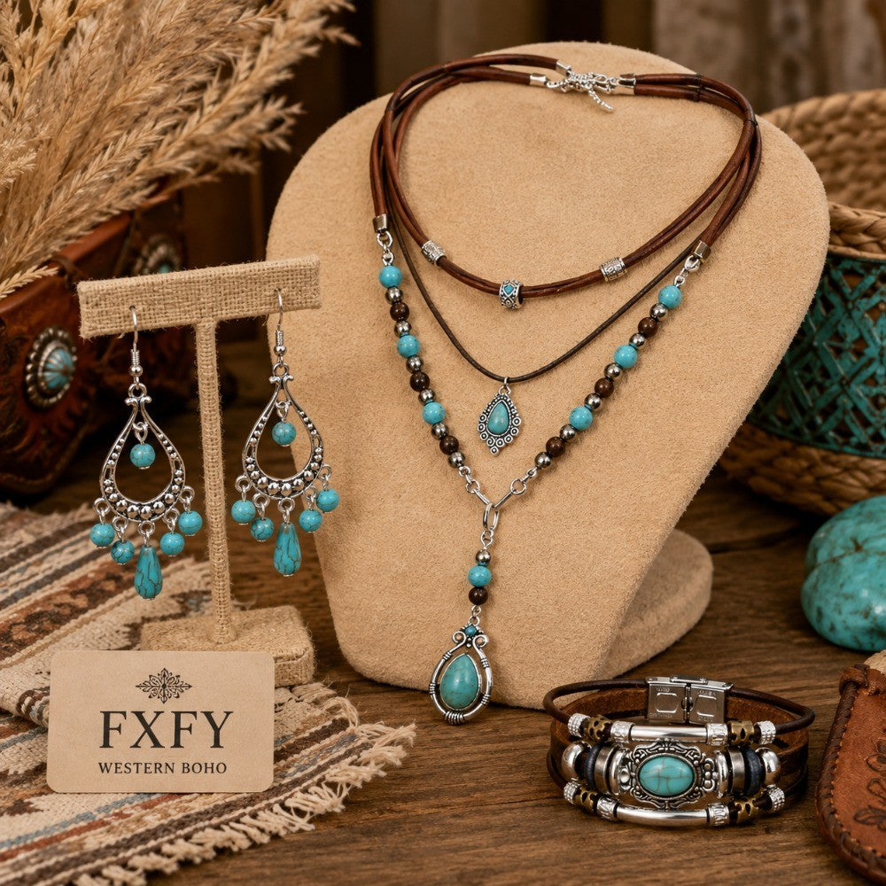 Turquoise Teardrop Jewelry Set