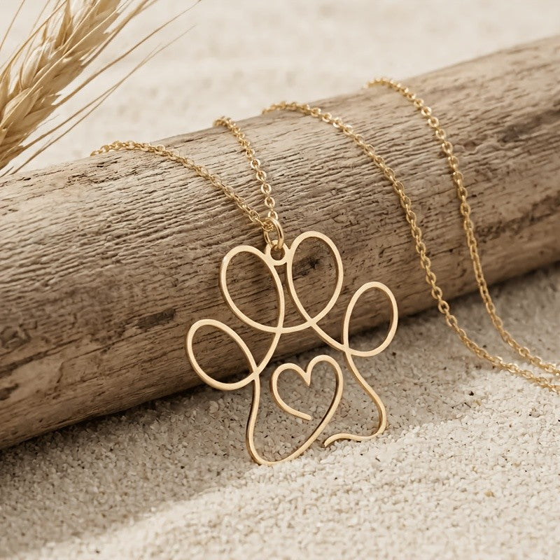 Open Line Paw Necklace
