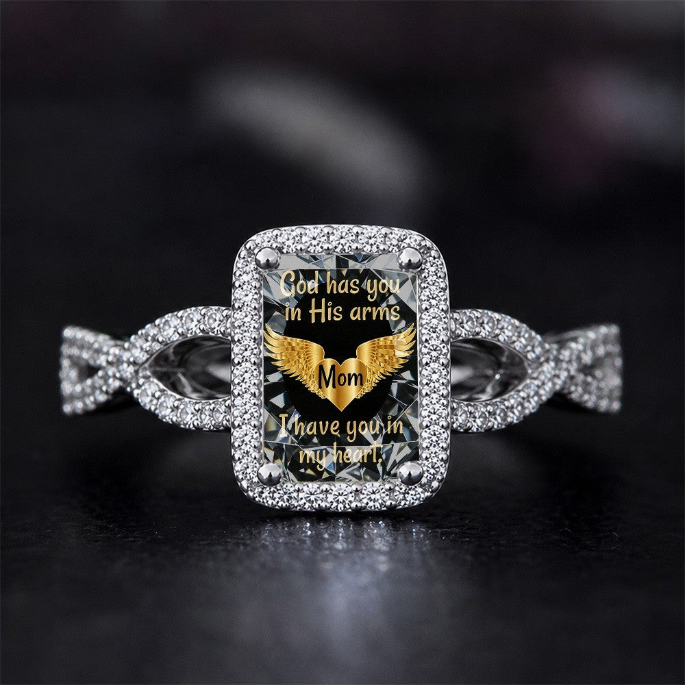 Winged Heart Memorial Square Ring