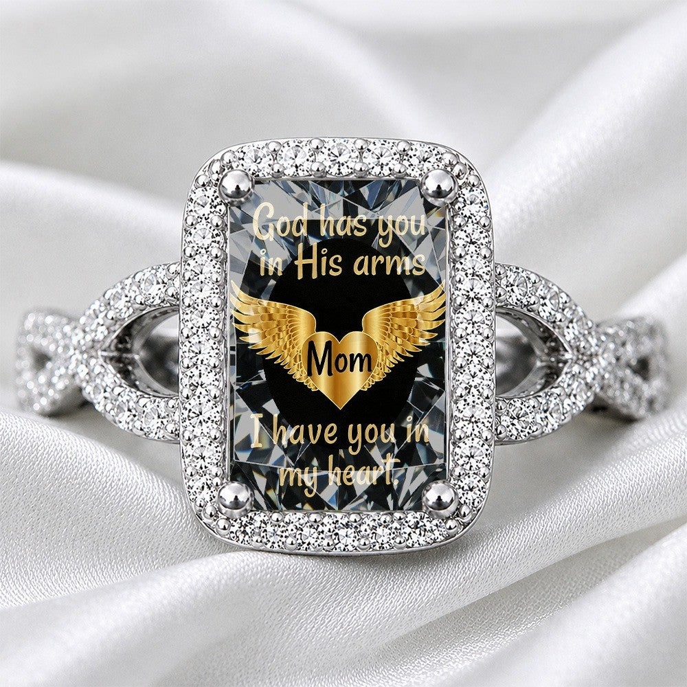 Winged Heart Memorial Square Ring