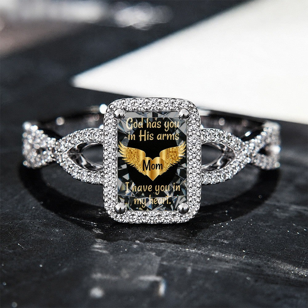 Winged Heart Memorial Square Ring