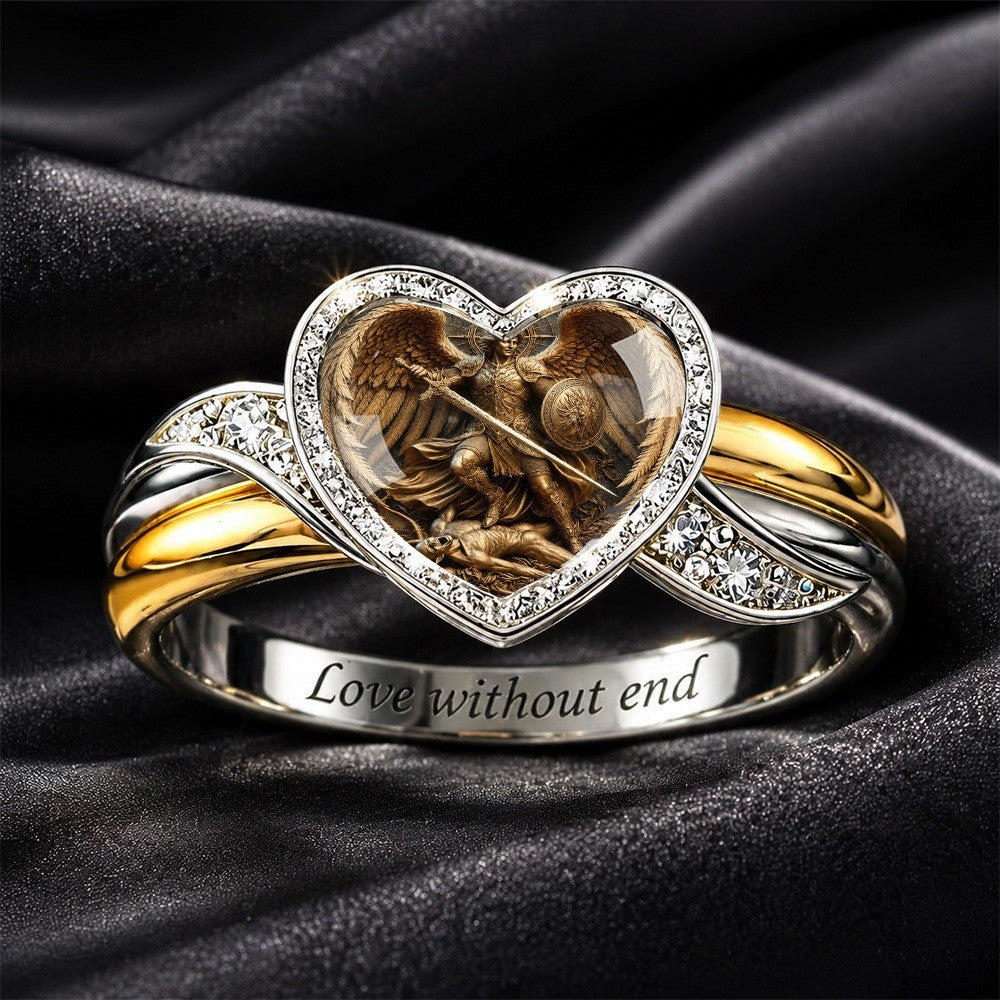 Two-Tone Angel Heart Ring