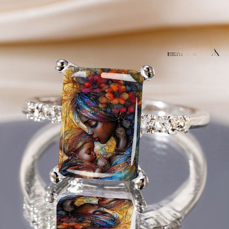 Mother & Child Portrait Ring