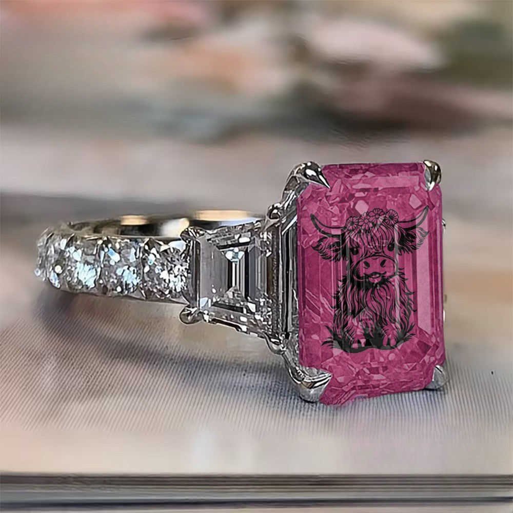 Pink Highland Cow Ring