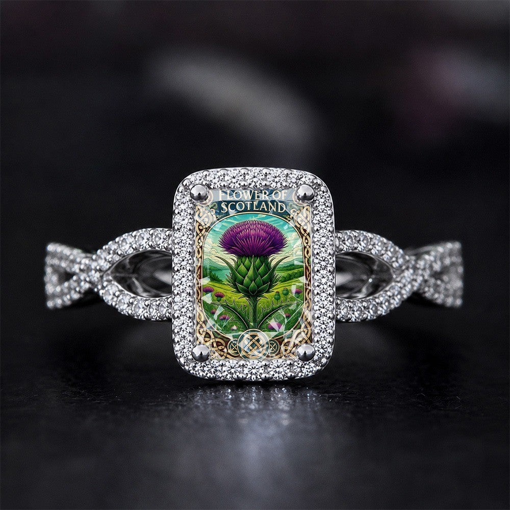 Scottish Thistle Square Ring