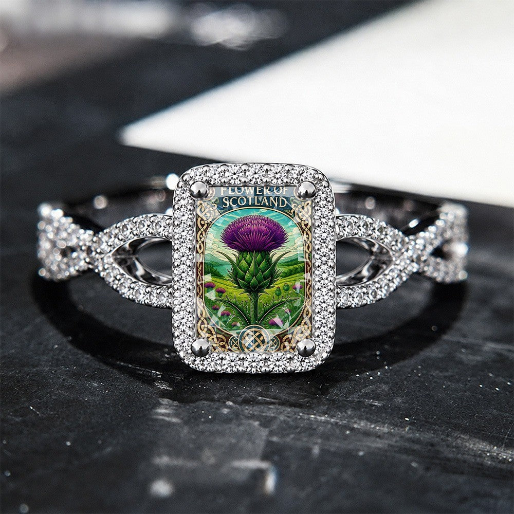 Scottish Thistle Square Ring