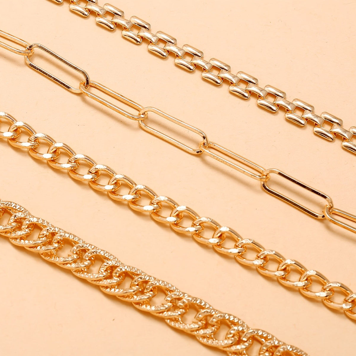 Mixed Chain Anklet Set