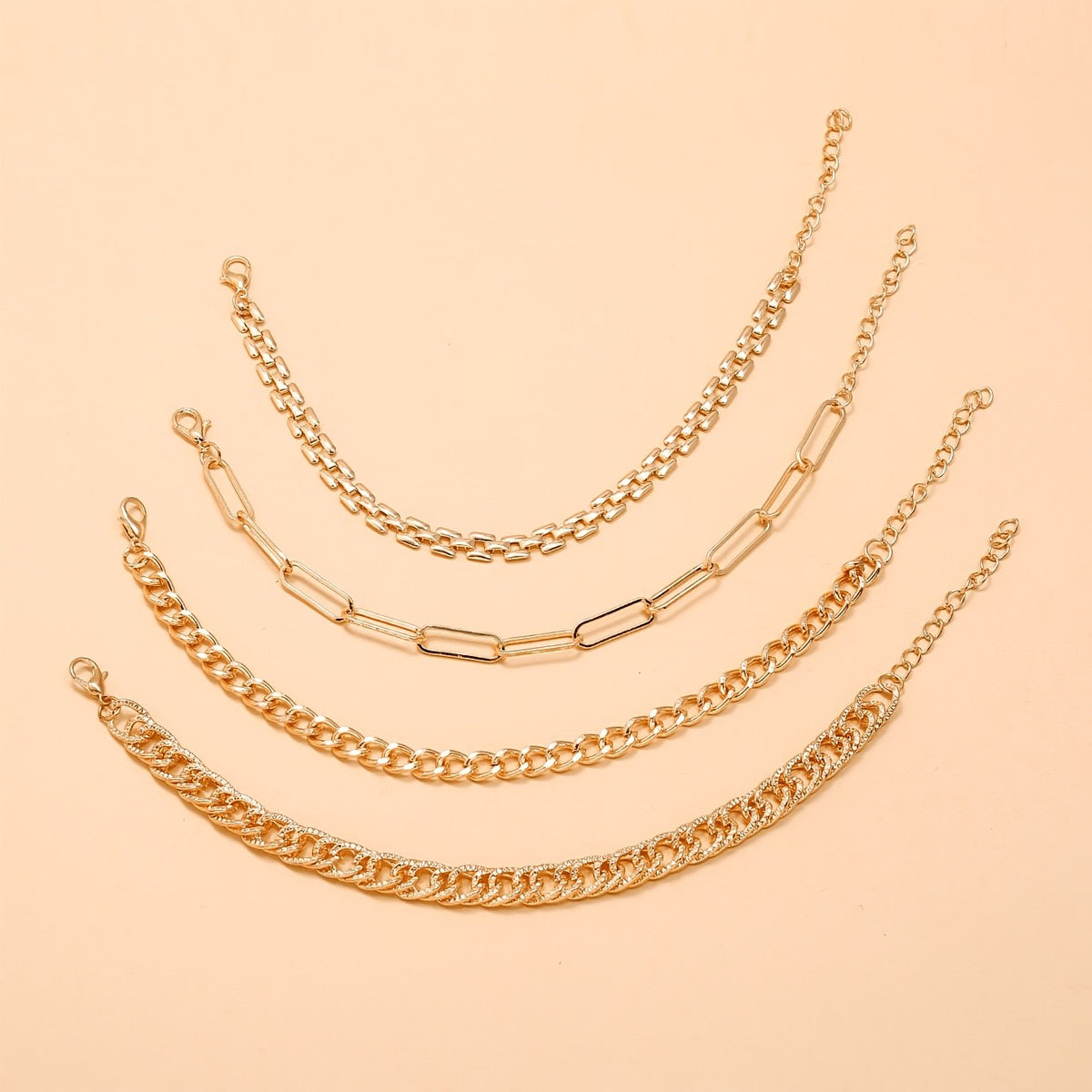 Mixed Chain Anklet Set