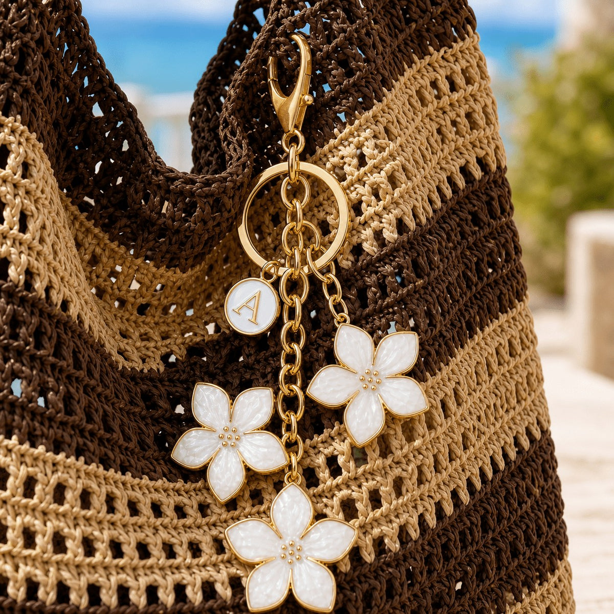 Striped Crochet Tote Bag