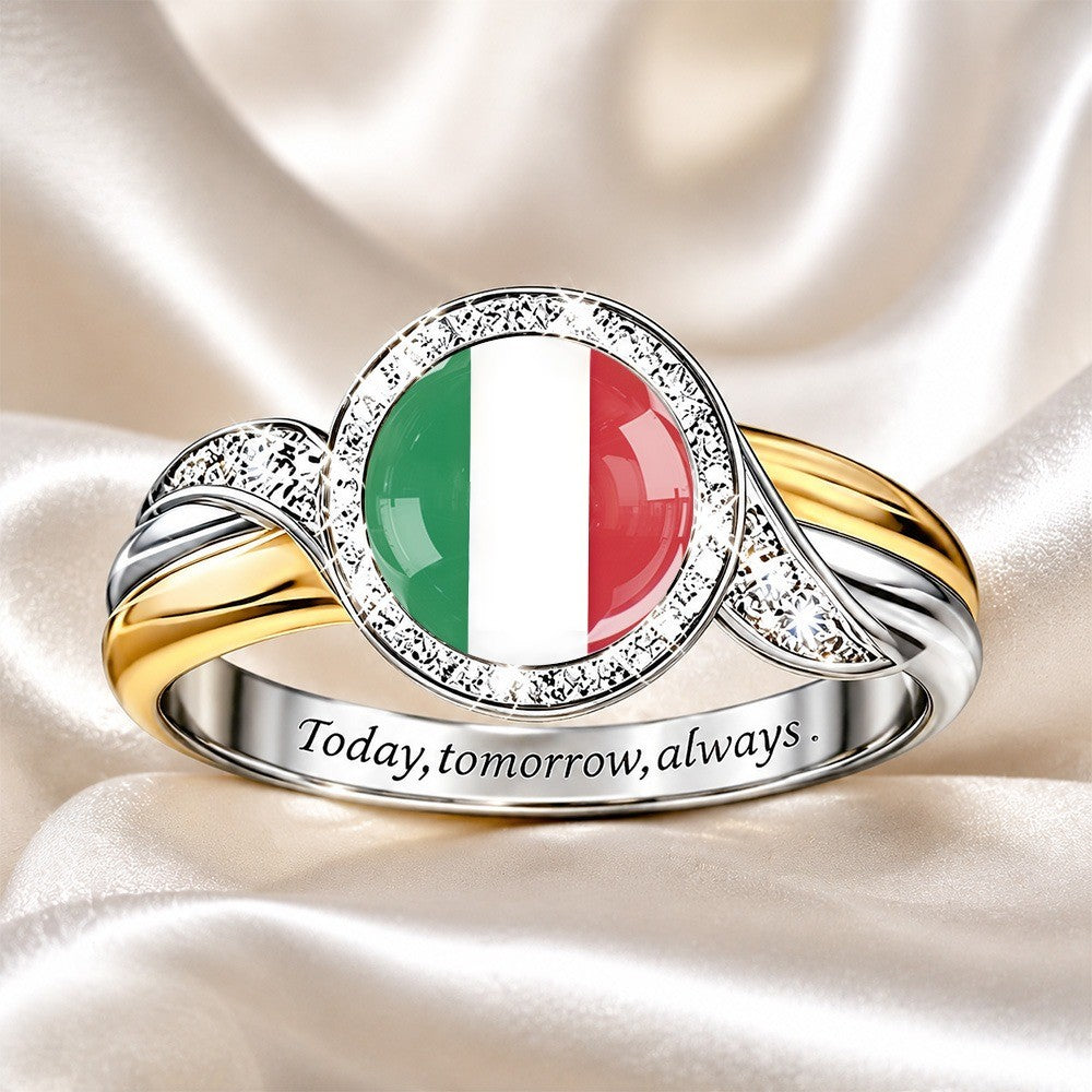 Tricolor Flag Statement Ring