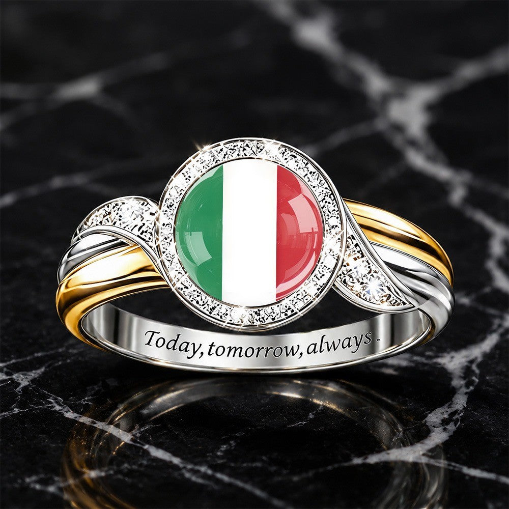 Tricolor Flag Statement Ring
