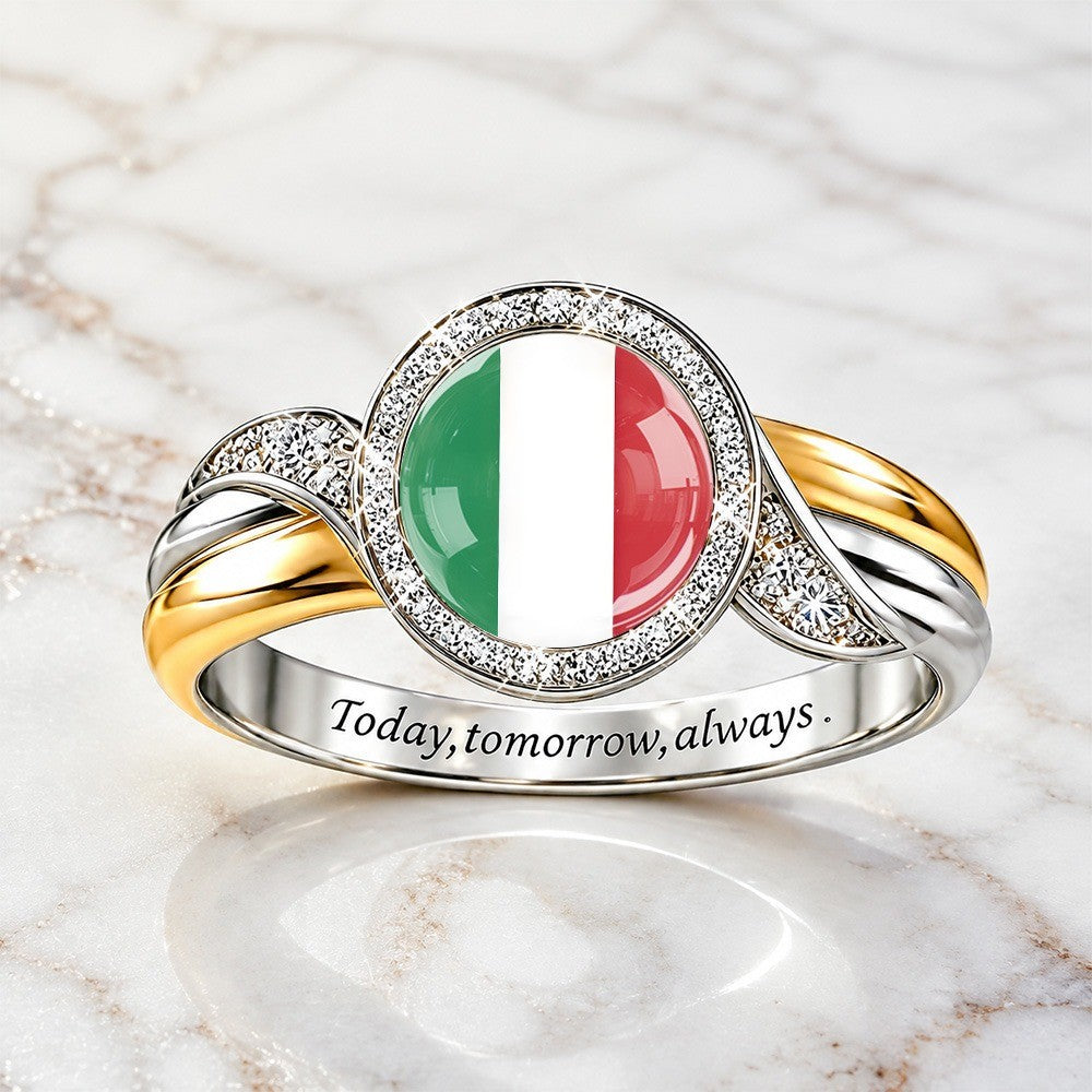 Tricolor Flag Statement Ring