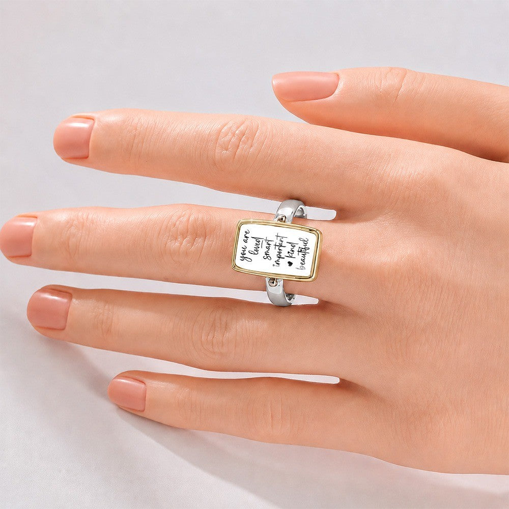 Affirmation Rectangle Ring