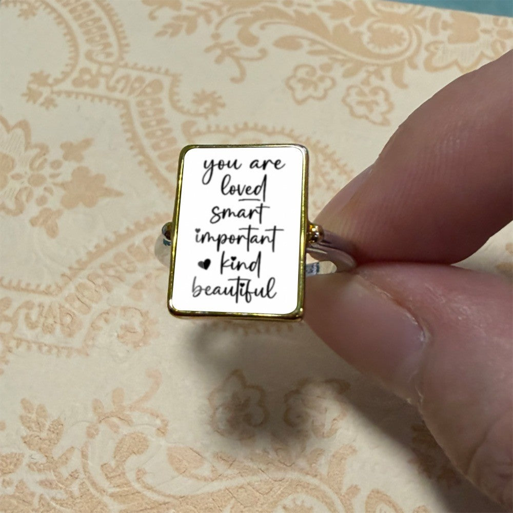 Affirmation Rectangle Ring