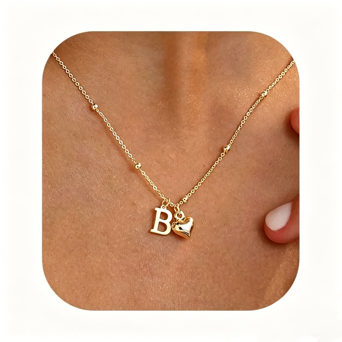 Initial Z Beaded Chain Necklace
