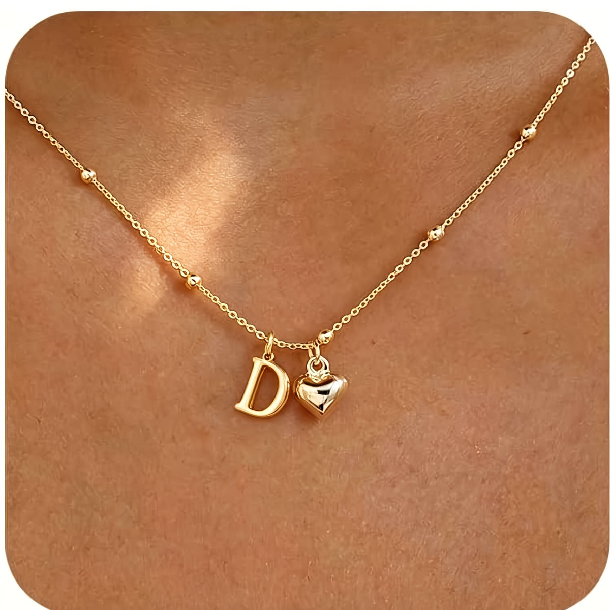 Initial Z Beaded Chain Necklace