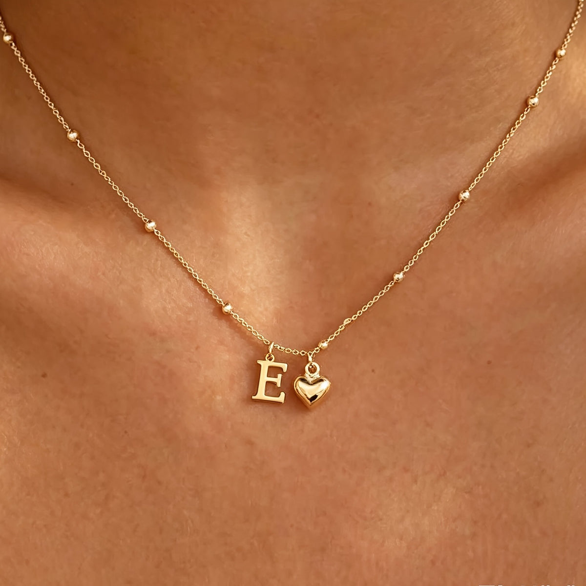 Initial Z Beaded Chain Necklace