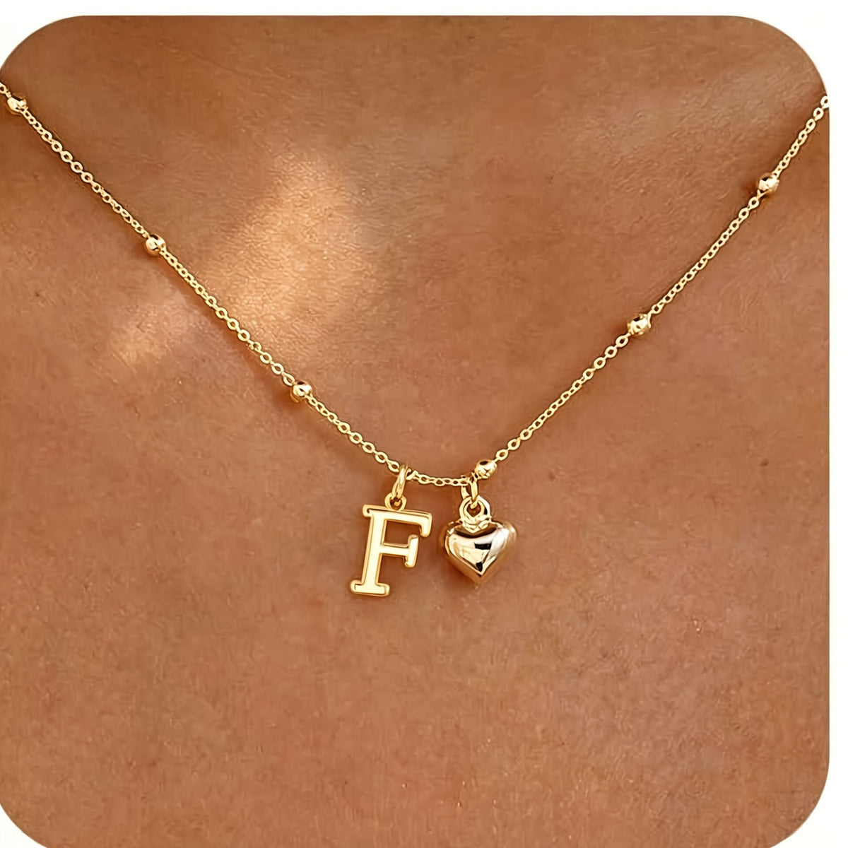 Initial Z Beaded Chain Necklace