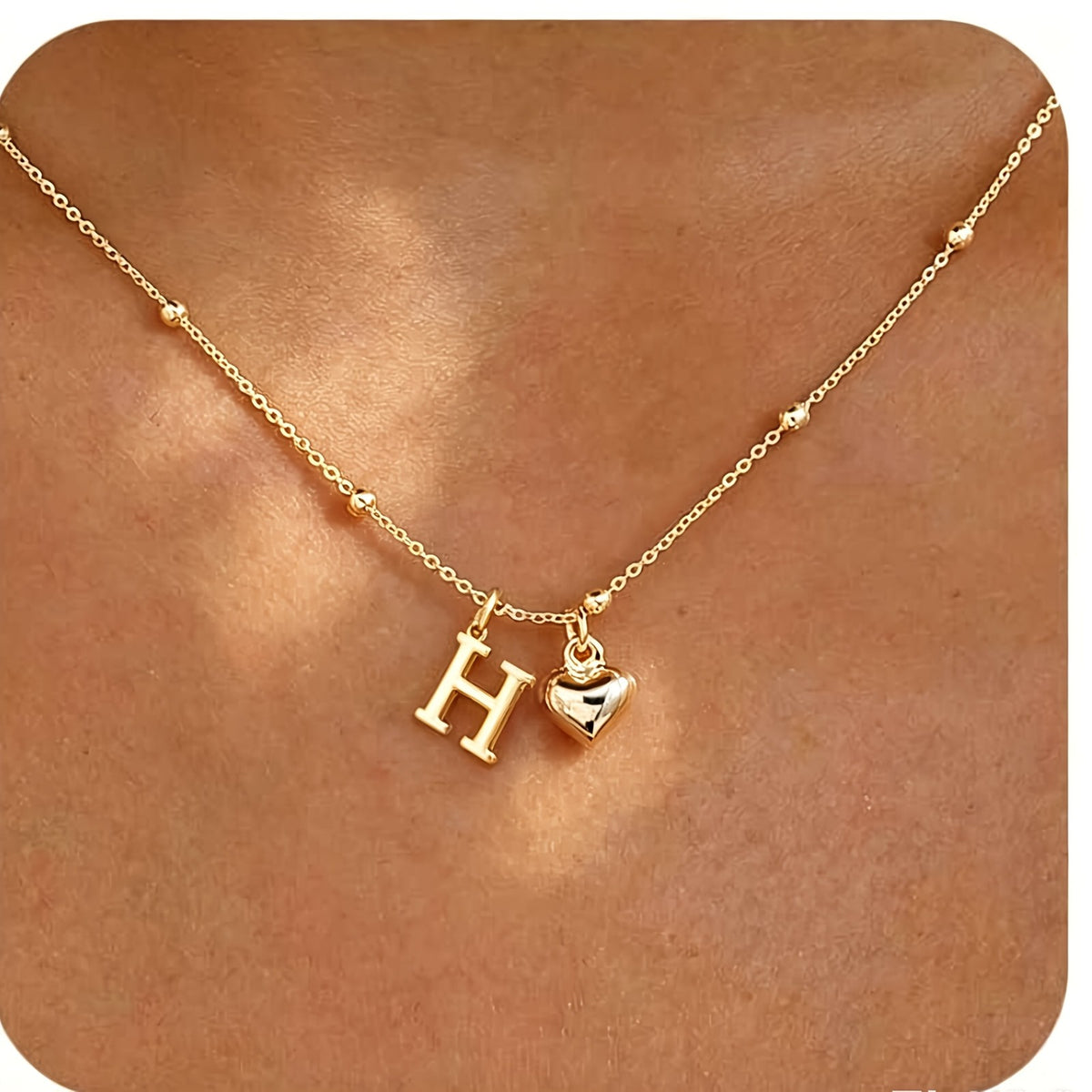 Initial Z Beaded Chain Necklace
