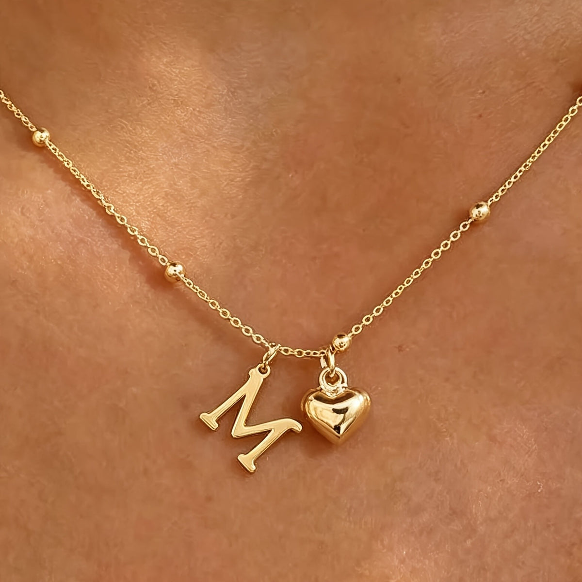 Initial Z Beaded Chain Necklace
