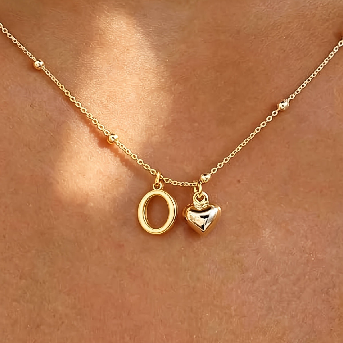 Initial Z Beaded Chain Necklace