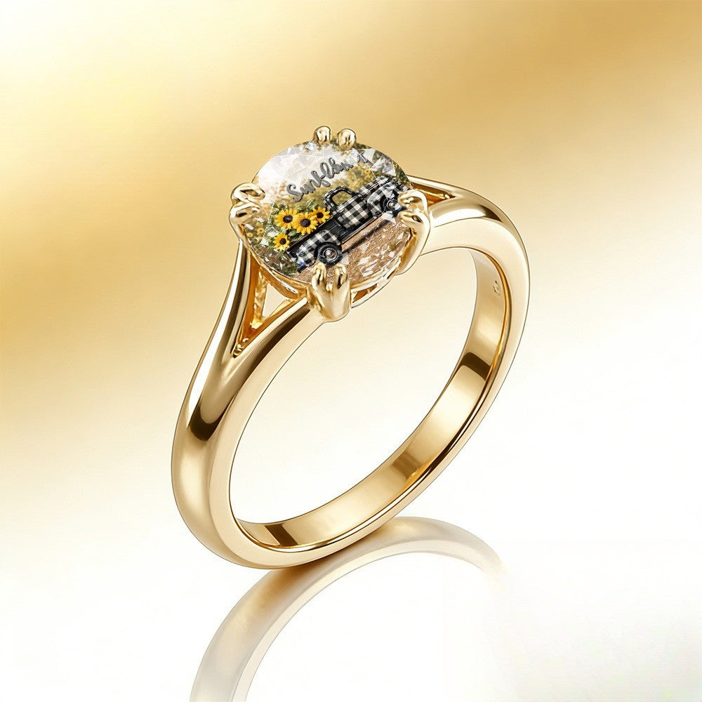 Sunflower Truck Glass Ring