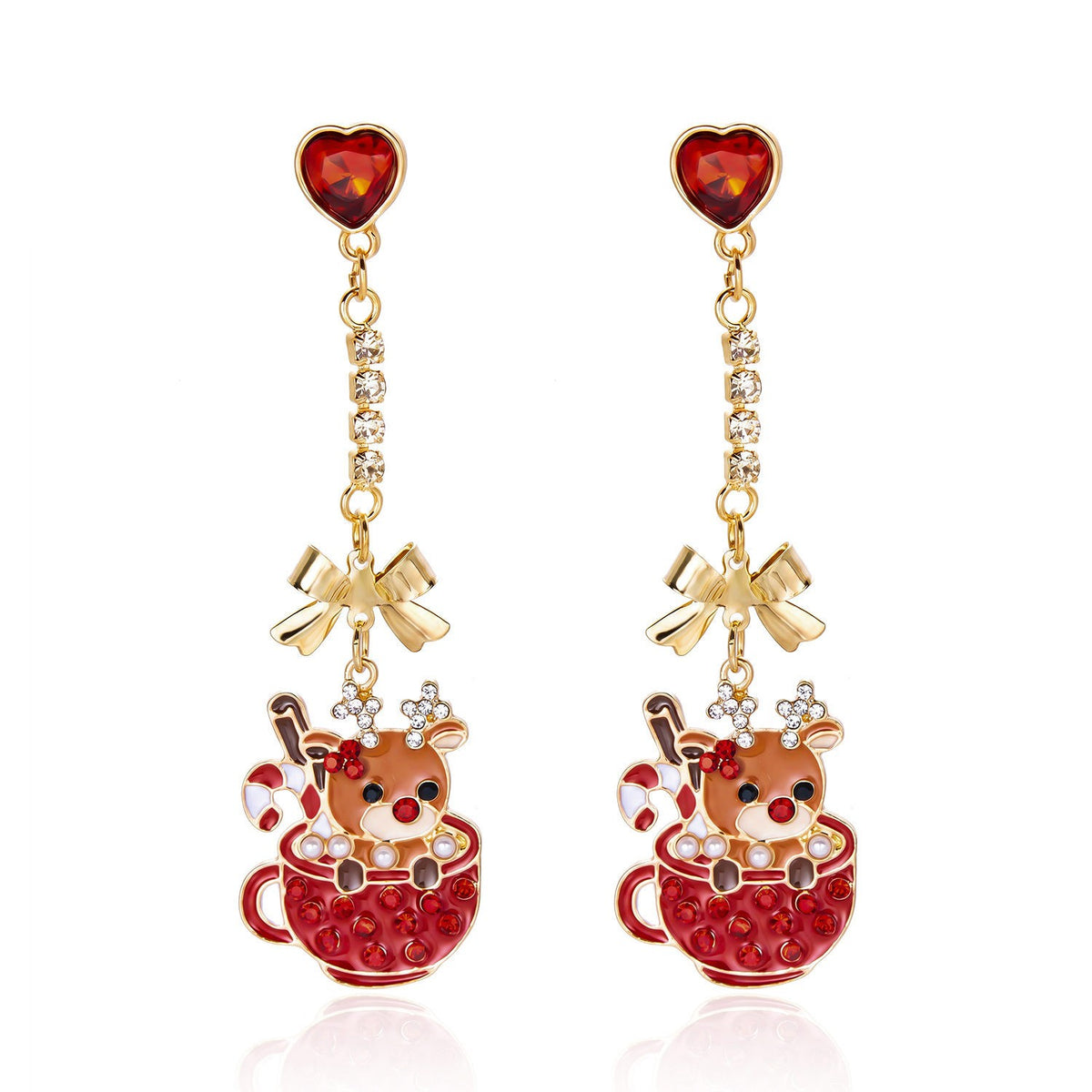 Reindeer Mug Drop Earrings