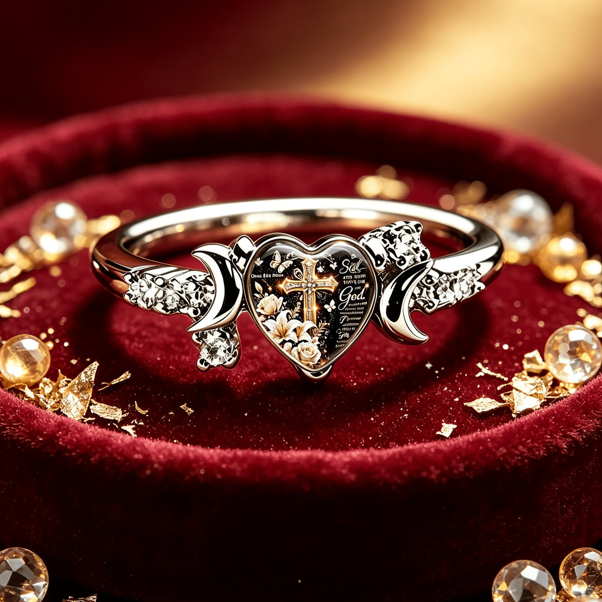 Celestial Faith Heart Ring